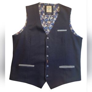 A Fish Named Fred Statement Vest With Clown Patterened Lining & Unique Details